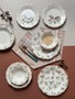 Hermia Amber 24 Juego de Cena de Porcelana de 24 Piezas Elegante Versátil Duradero Apto Lavavajillas Microondas